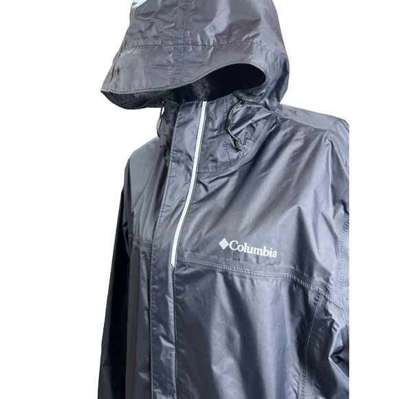 Columbia Mens Watertight Waterproof Rain Jacket Graphite Gray Hooded Lightweight - Picture 7 of 16